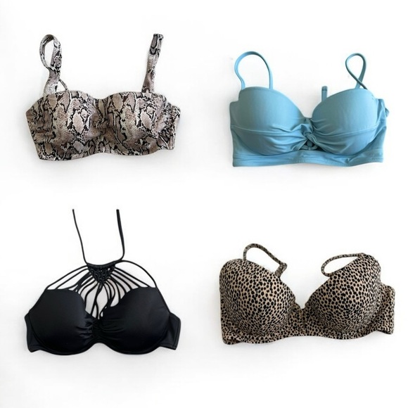 🌻NWOT Shade & Shore light blue Twist-Front keyhole Bikini Top Size 34C - Picture 9 of 9